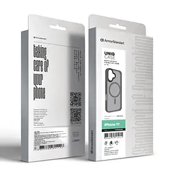 Чехол для Apple iPhone 17, Uniq MagCase, серый, противоударный, панель-накладка с MagSafe, ударопрочный TPU+PC, с магнитом MagSafe, поддержка полноценной беспроводной зарядки, ArmorStandart (ARM86265) - мініатюра 6