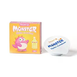Насадка на член Recare Pink Monster Spike Condom (презерватив з кульками та вусиками) - мініатюра 3
