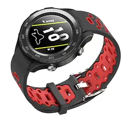 Спортивний ремінець Primo Perfor Classic для годинника Huawei Watch 2 Black Red - мініатюра 2