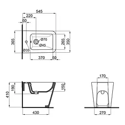 Біде підлогове Qtap Crow QT05443370W, Білий - мініатюра 2