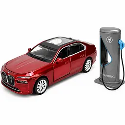 Колекційна металева модель автомобіля Автопром BMW i7 із зарядною станцією, інерцією, світлом та звуком 1:32 - мініатюра 9