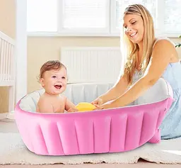 Дитяча Надувна ванна з насосом Intime Baby Bath Tub Рожевий - мініатюра 2