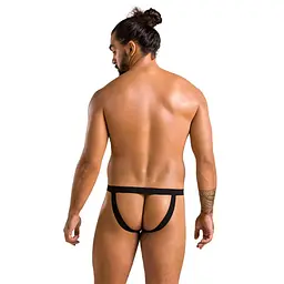 Чоловічі сліпи на шнурівці Passion 044 SLIP BEN S/M Black, екошкіра, люверси - мініатюра 4