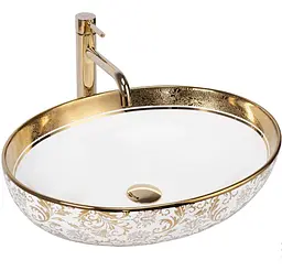Умивальник Rea Margot 52x40 white/gold (REA-U9650)