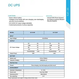 ДБЖ UPS для роутера DC1018P 12V/ 9V/ 5V 10400 mAh для пристроїв постійного струму DC дизайн 2 чорний - мініатюра 12