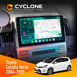 Штатна магнітола Toyota Corolla Verso 2004-2009 Cyclone C9-013 4x64 DSP 4G Cyclone (НФ-00007471)