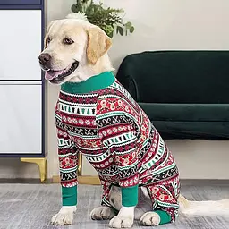 Піжама/попона для собак MIAODODO D15 Christmas striped, L - мініатюра 2