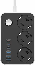 Фільтр-подовжувач мережевий СolorWay 2м 3 розетки 6USB black (CW-CHE36PDB) - мініатюра 3