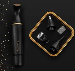 Тример Remington T-Series, для бороди, вусів, окантовки, брови, носа та вух, ААх1, вібраційний мотор, насадок-4, сталь, чорний - мініатюра 6