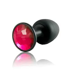 Анальна пробка зі зміщеним центром ваги та кристалом Dorcel Geisha Plug Ruby M, 8х3.2 см, червоний