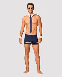 Еротичний костюм пілота Obsessive Pilotman set 2XL/3XL, боксери, манжети, комір з краваткою, окуляри - мініатюра 3