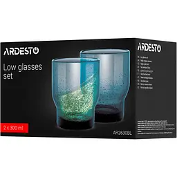 Набір склянок низьких Ardesto Bubble 300 мл синій 2 шт. (AR2630BL) - мініатюра 3