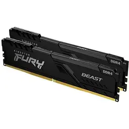 Пам'ять 16Gb x 2 DDR4 3200 MHz Kingston Fury Beast чорний 16-18-18 1.35V з радіатором (KF432C16BB1K2/32)