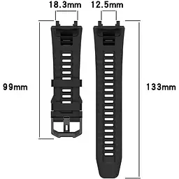 Ремінець DK Silicone Sport Band Classic для Xiaomi Amazfit Active Edge (A2212) (black) - мініатюра 3