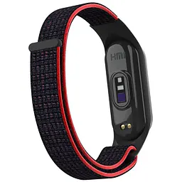 Ремінець нейлоновий ArmorStandart для Xiaomi Mi Band 7/6/5/4 Black / Red (ARM67843) - мініатюра 2