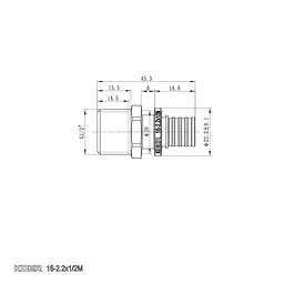 Перехідник з ЗР Koer Ka.A06M-16 - 16(2.2mm) x 1/2"M KR4849 - мініатюра 4