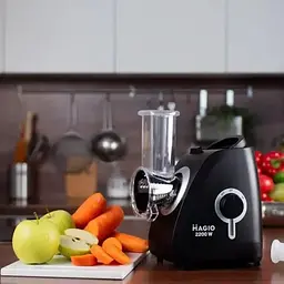 Електрична м'ясорубка Magio MG-270 2 решітки 2200 Вт Чорна - мініатюра 6