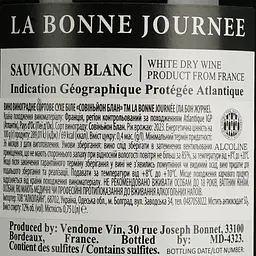 Вино La Bonne Journee Sauvignon Blanc IGP Atlantique біле сухе 0.75 л - мініатюра 4