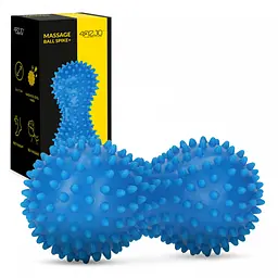 Масажний м'яч подвійний з шипами 4FIZJO Spike+ 7 x 16 см Blue (P-5905973403337)