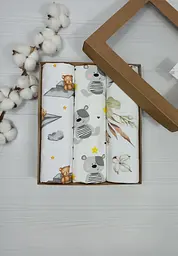 Пелюшки дитячі a.l.babybox Ведмедик у зірках 50х80 см 3 шт. Різнокольоровий (NA 18169560)
