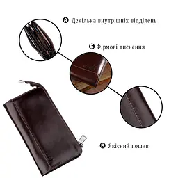Клатч чоловічий шкіряний SHVIGEL 16184 коричневий - мініатюра 4