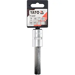Головка торцева Yato квадрат 1/2" HEX M14 L= 100 мм подовжена (YT-04397) - мініатюра 3
