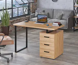 Письмовий стіл Loft Design L-27 Чорний (Дуб Крафт золотий)