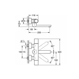Змішувач для раковини термостатичний безконтактний Grohe Eurosmart Cosmopolitan 36455000, Хром - мініатюра 2