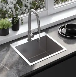 Кухонна мийка Rea Leo 50 500x450 мм nickel brushed ZLE-06003 - мініатюра 5