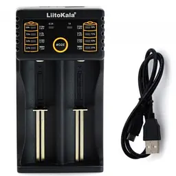 Зарядний пристрій LiitoKala Lii-202 для 2 акумуляторів з Power Bank, USB, LCD, універсальний