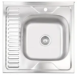 Кухонна мийка Brinex 6060-R 0.6 мм, накладна BRIN6060RSAT06