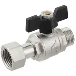 Кран кульовий RAFTEC 1/2" з накид. гайкою ЗВ, DN15, PN40, PRBM1, метелик, BLACK