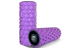 Масажний ролик EasyFit Grid Roller 33 см v.1.1 міцний масажер (фіолетовий) - мініатюра 3