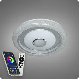 Люстра світлодіодна 517 Dlight RGB з пультом і колонкою 80Вт Білий (02144) - мініатюра 8