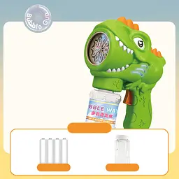 Пістолет з мильними бульбашками H007 Dinosaur + bottle 50ml Green - мініатюра 3