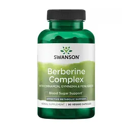 Комплекс берберину з корицею Гімнема та пажитником Berberine Complex with Cinnamon Gymnema & Fenugreek 90 вегетаріанських капсул