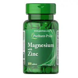 Амінокислота Magnesium with Zinc, 100 таблеток Puritan's Pride vit0003957