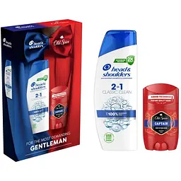 Набір косметики Old Spice Твердий дезодорант Captain 50 мл + Шампунь Head&Shoulders 2-в-1 Основний догляд 330 мл (8700216614740)
