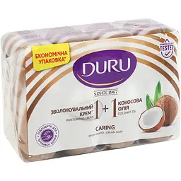 Туалетне мило Duru 1+1 Крем та Кокосова Олія 320 г (4 шт. х 80 г) - мініатюра 3