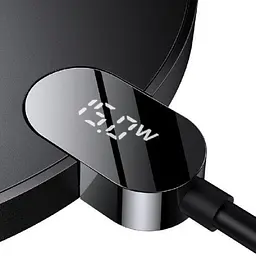 Бездротовий зарядний пристрій Baseus Digital LED Display Wireless Charger Gen2 15W (CCED000001) Black [78282] - мініатюра 3