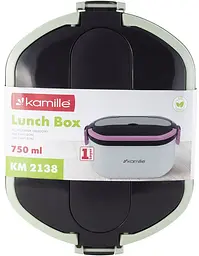 Ланч-бокс Snack пластик та нержавіюча сталь Kamille 750 мл kuh0007600 - мініатюра 7