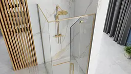 Душова кабіна Rea Fargo 90x90 gold REA-K4903, Золотий, Універсальна, прозорий - мініатюра 2