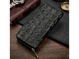 Гаманець-клатч із натуральної шкіри крокодила чорний 19×9,5 см CROCODILE LEATHER sum0029080 - мініатюра 4
