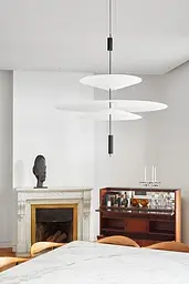 Дизайнерський 3-х ярусний світильник КРИЛА СВІТЛА із чорною основою | Арт. MJ 14-360+680+360 BK | Line F - мініатюра 3