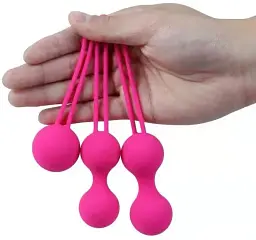 Набір вагінальних кульок I’MCUM Kegel Ball Силіконові 3 шт Рожевий (7970379617686) - мініатюра 3