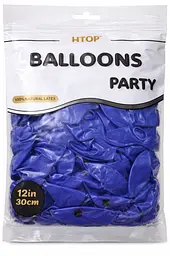 Надувні повітряні кулі HTOP 100 шт Party Balloons 30 см Товари для оформлення Дня народження Святкова атрибутика Синій - мініатюра 2
