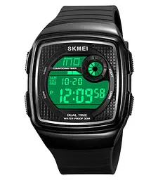 Годинник чоловічий наручний спортивний Skmei 2208 (Чорний з білим) - мініатюра 3