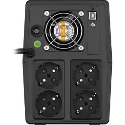 ДБЖ FSP iFP-2000, 2000ВА/1200Вт, LCD, Schukox4. 230V/50Hz ,w/o RJ45,w/ USB, Black, 12V/9Ahx2, CIS - мініатюра 3