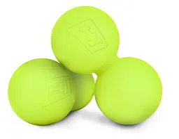 Силіконовий масажний подвійний м'яч 63 мм Hop-Sport HS-S063DMB салатовий - мініатюра 3