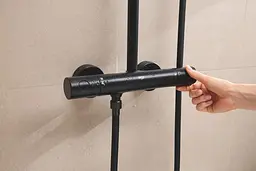 Душова система з термостатом для настінного монтажу Grohe Tempesta System 250 Cube 266892431, Чорний матовий - мініатюра 8